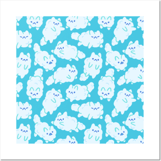 Cloud Cat Pattern Posters and Art